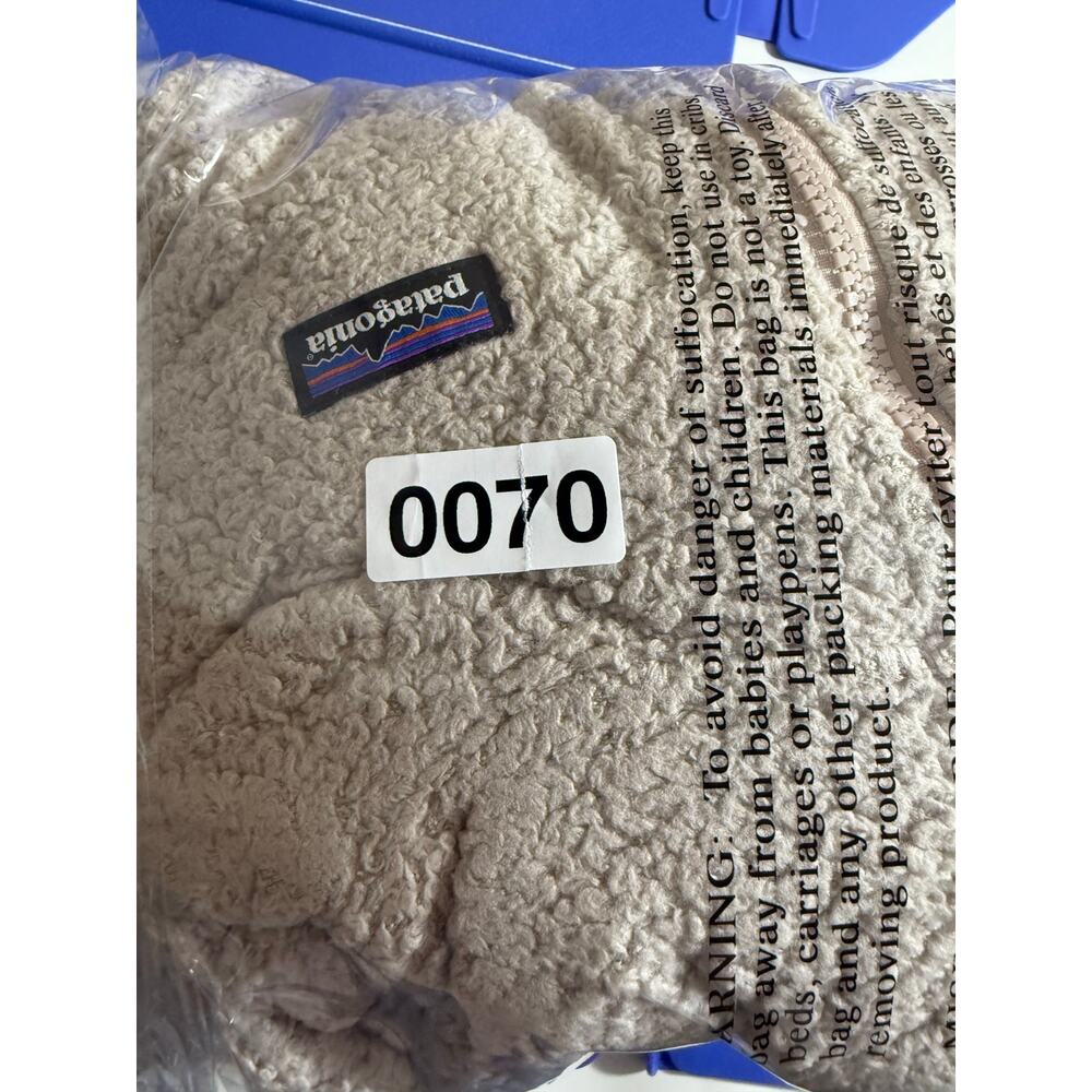 Patagonia Kids Hoodie Fleece Tan Quarter-Zip Sherpa Large - Picture 8 of 8